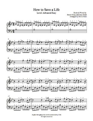 How to Save a Life Through Piano Sheet Music: A Journey of Emotional Expression and Understanding